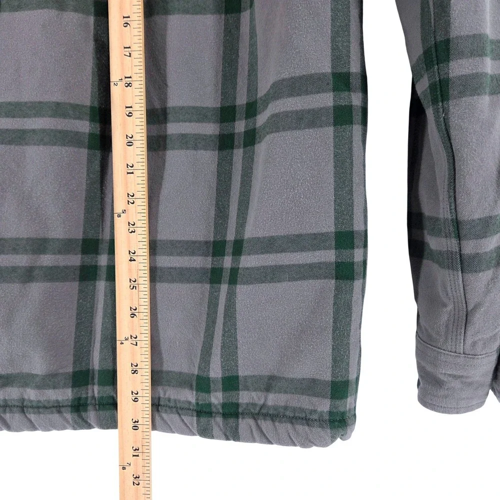 Carhartt Sherpa Lined Flannel Shirt Gray Plaid Outdoor Heavyweight Snap‎ Men's S